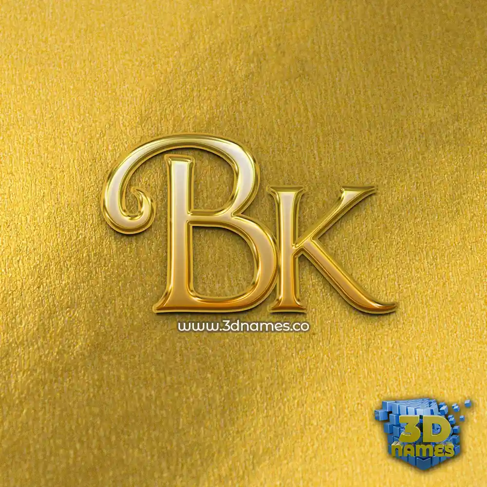 bk in All Gold style - 3D name wallpaper