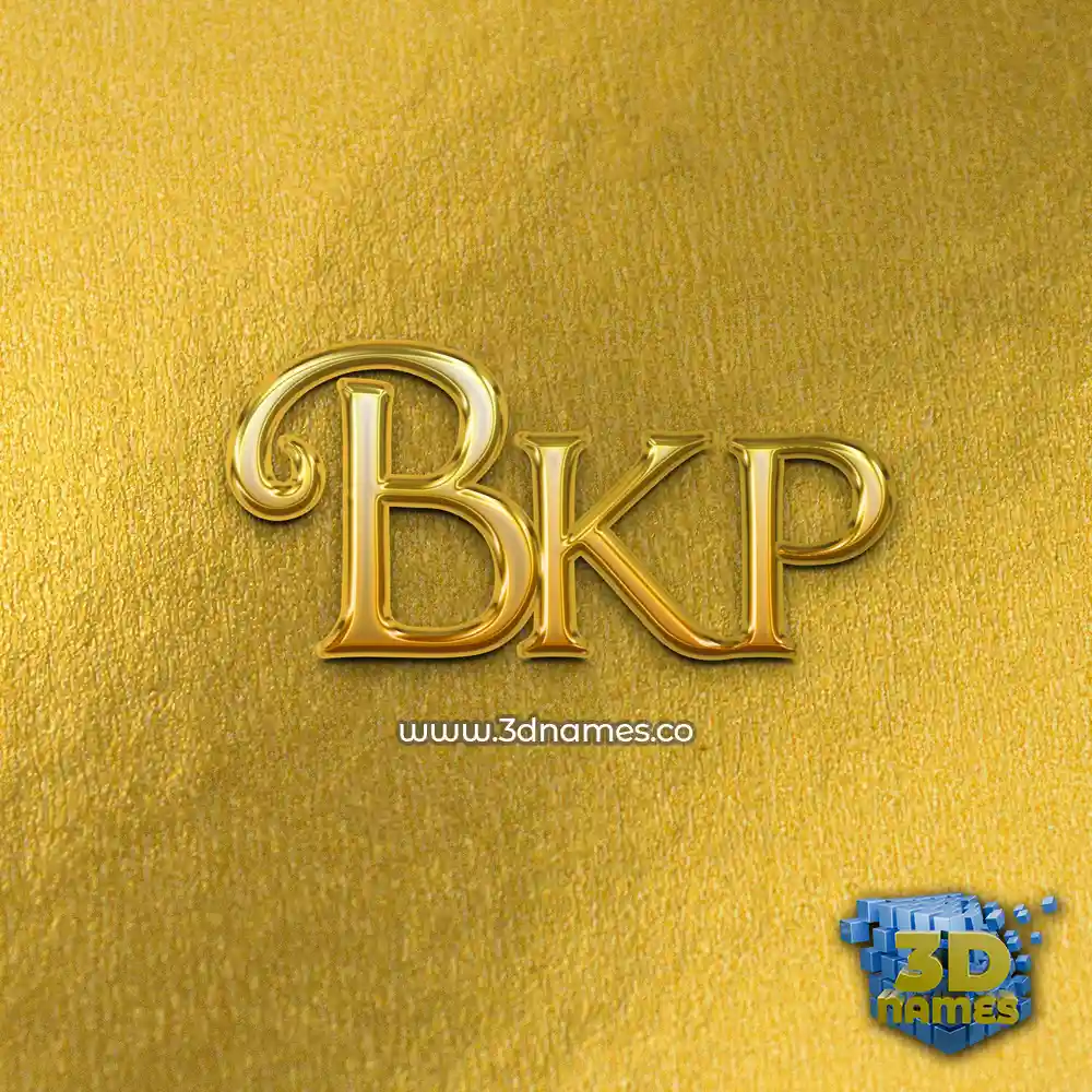 bkp in All Gold style - 3D name wallpaper
