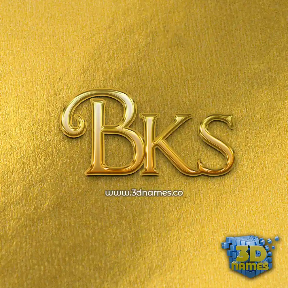 bks in All Gold style - 3D name wallpaper