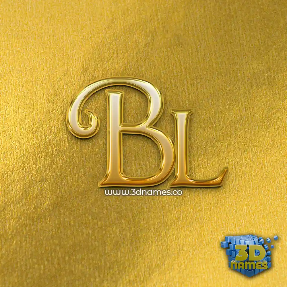 bl in All Gold style - 3D name wallpaper