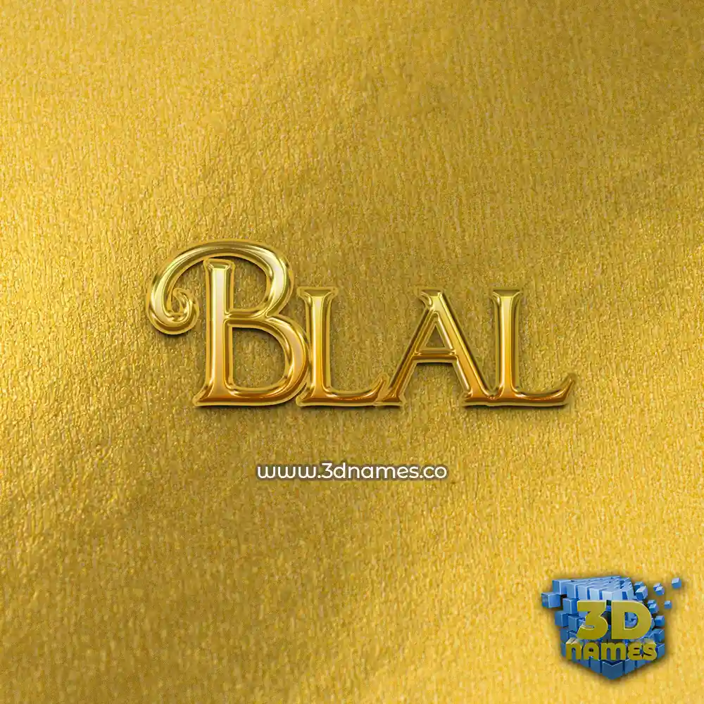 blal in All Gold style - 3D name wallpaper