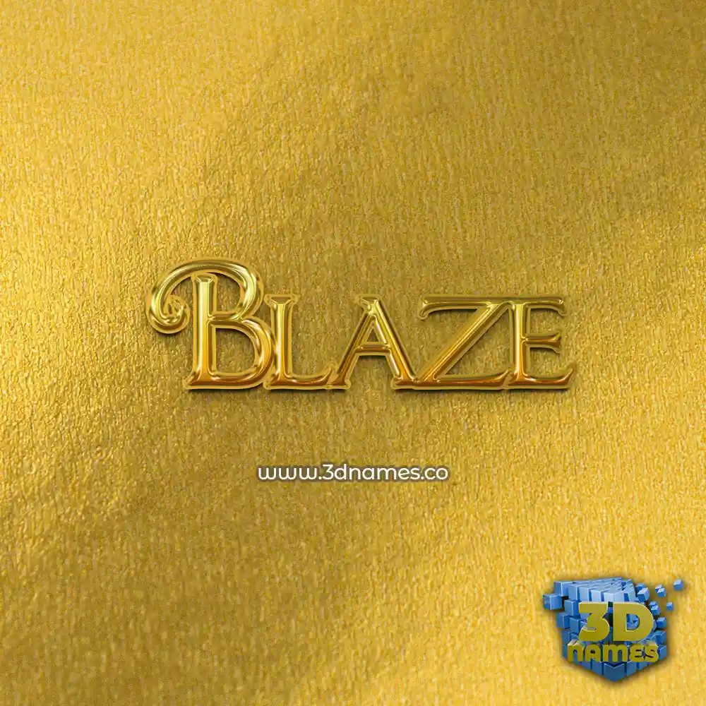 blaze in All Gold style - 3D name wallpaper