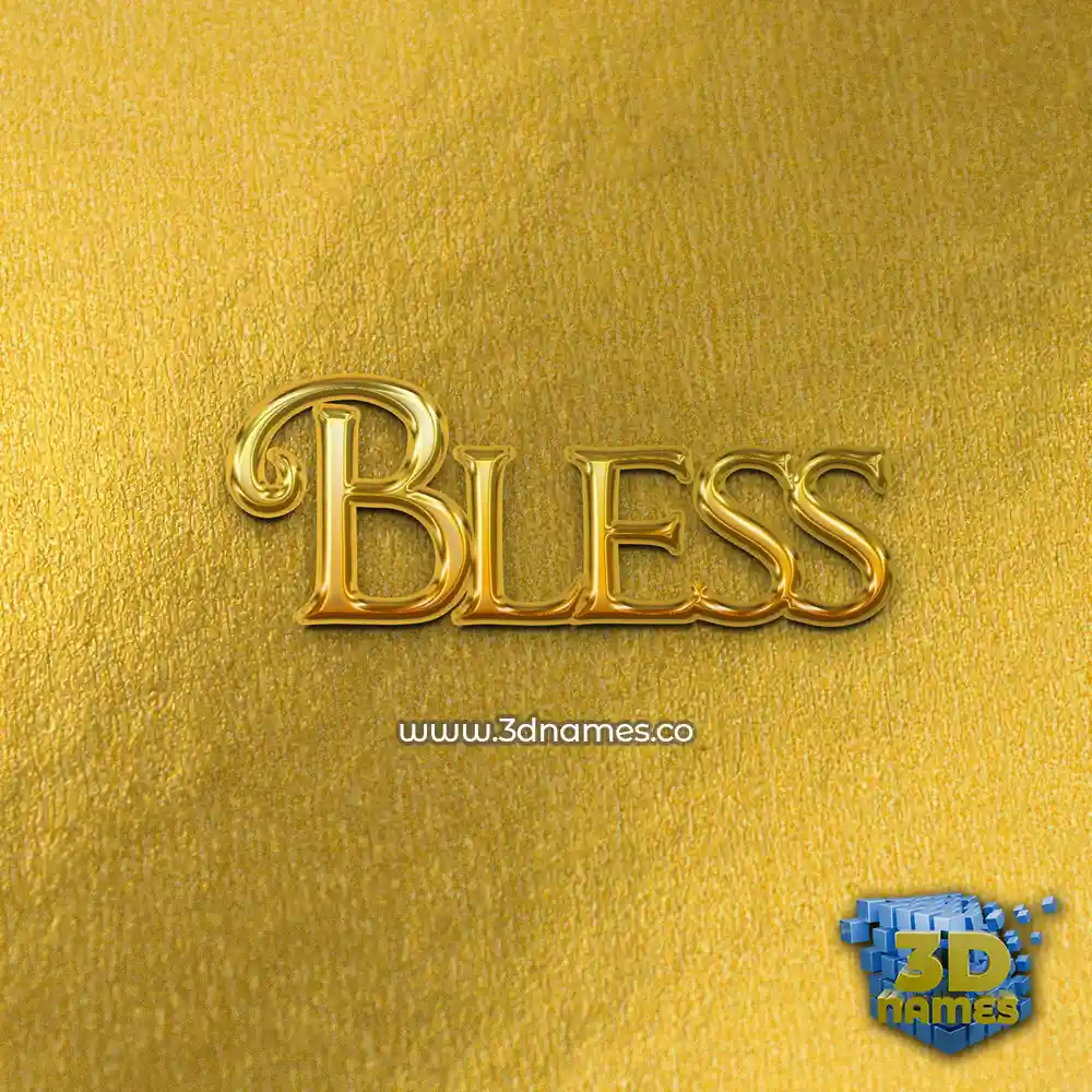 bless in All Gold style - 3D name wallpaper