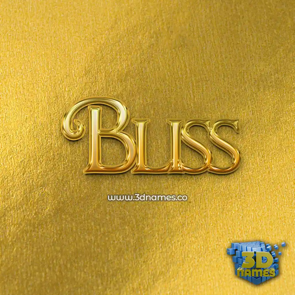 bliss in All Gold style - 3D name wallpaper