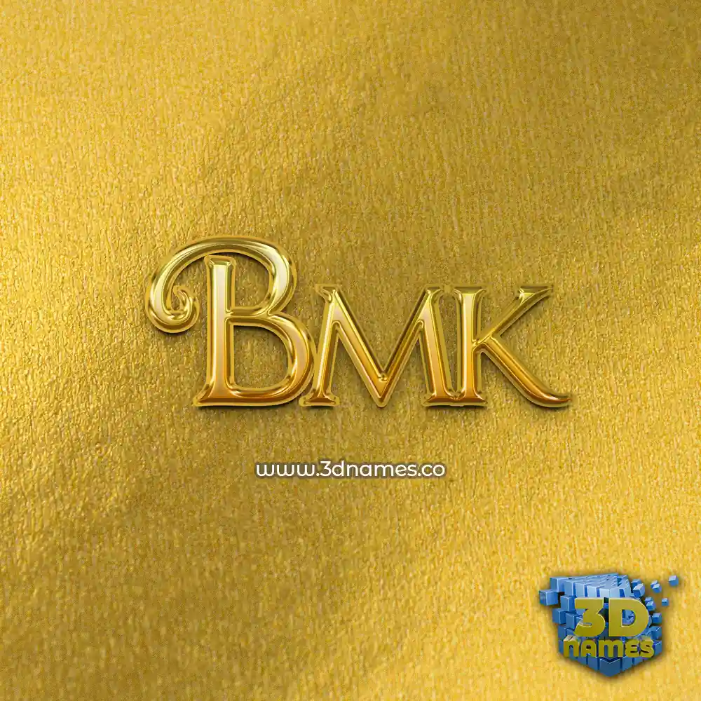 bmk in All Gold style - 3D name wallpaper