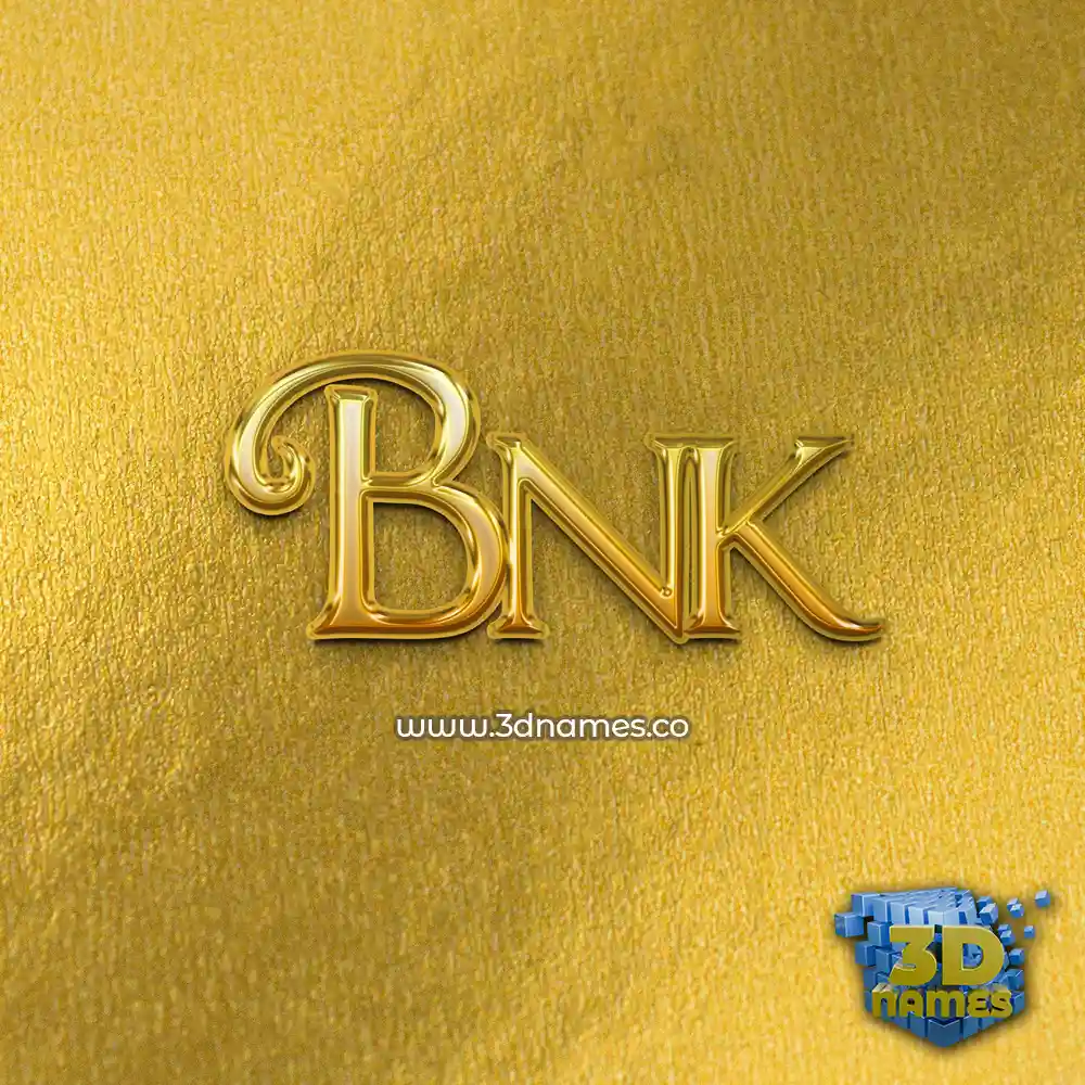 bnk in All Gold style - 3D name wallpaper