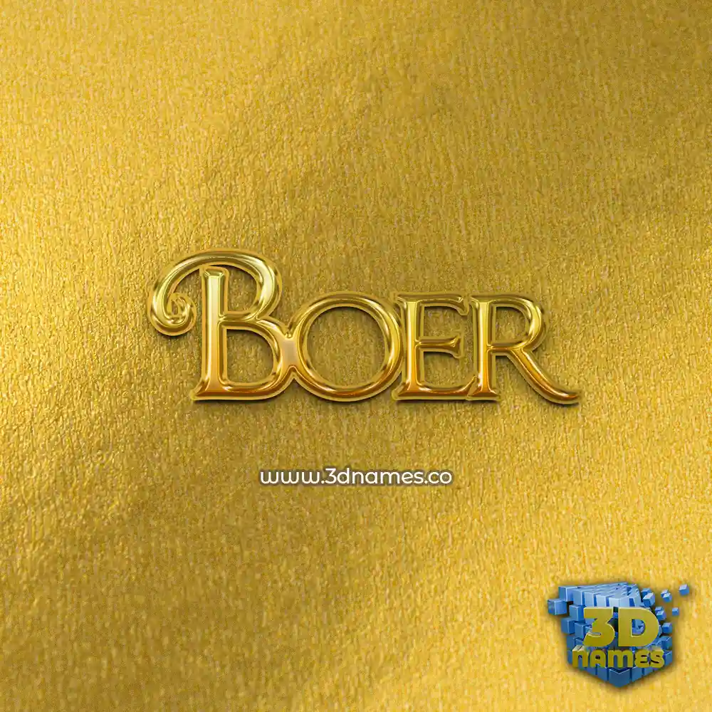 boer in All Gold style - 3D name wallpaper