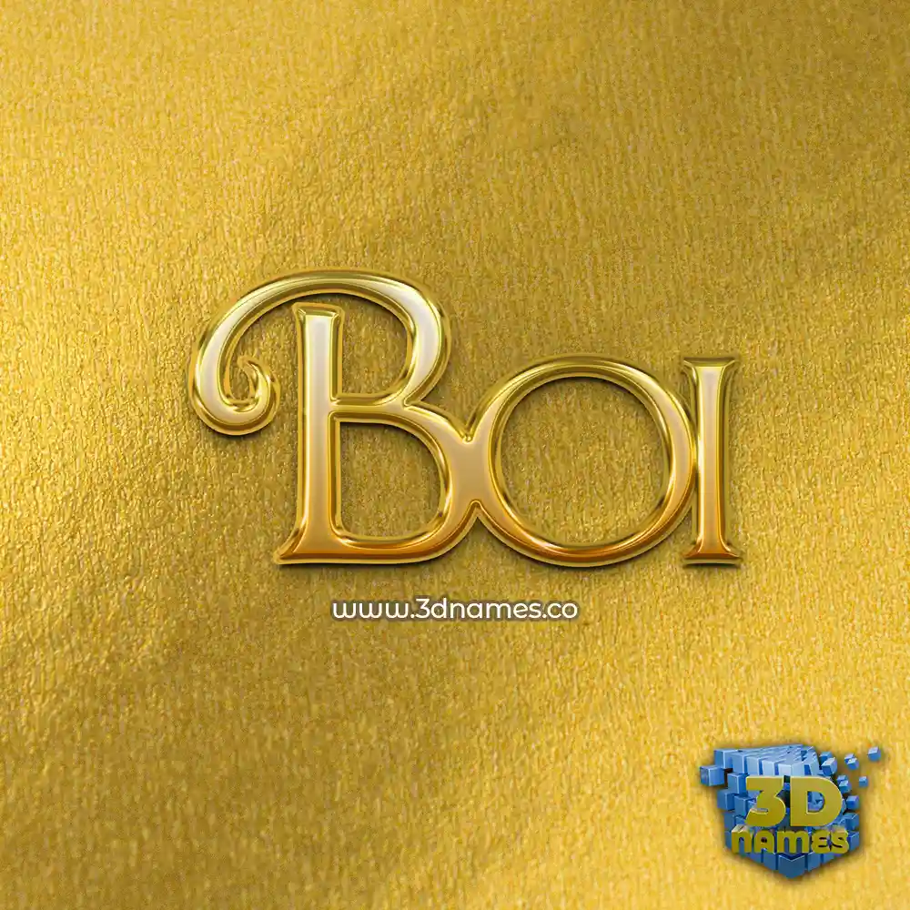 boi in All Gold style - 3D name wallpaper