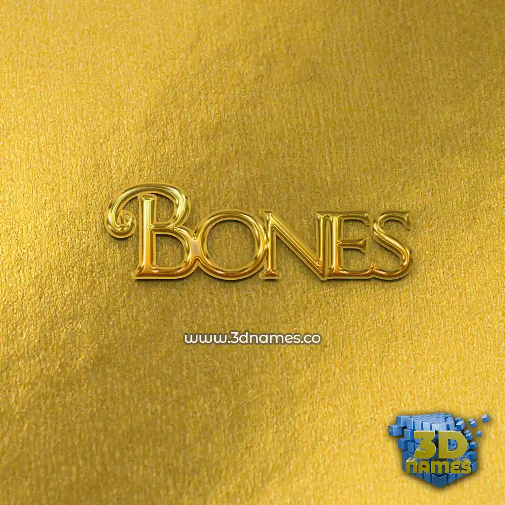 bones in All Gold style - 3D name wallpaper