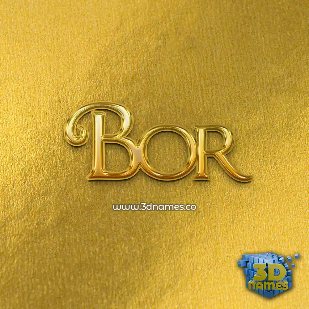 bor in All Gold style - 3D name wallpaper