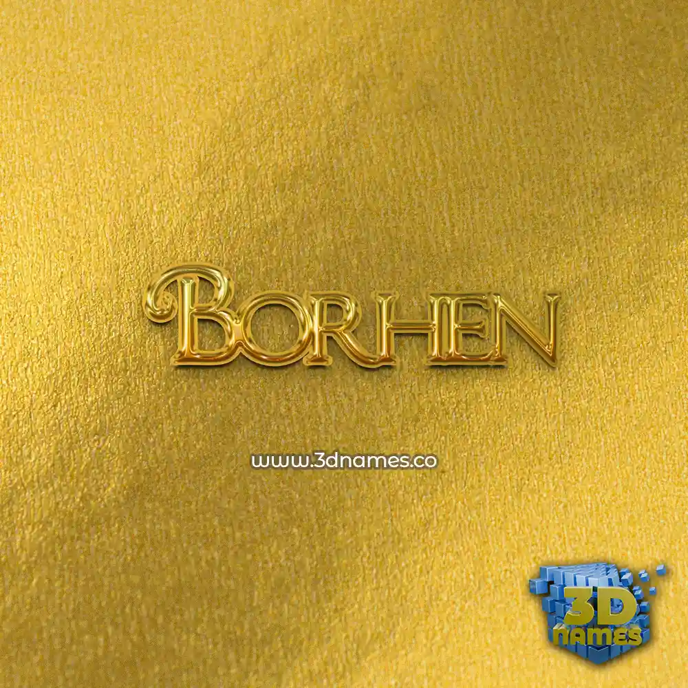 borhen in All Gold style - 3D name wallpaper