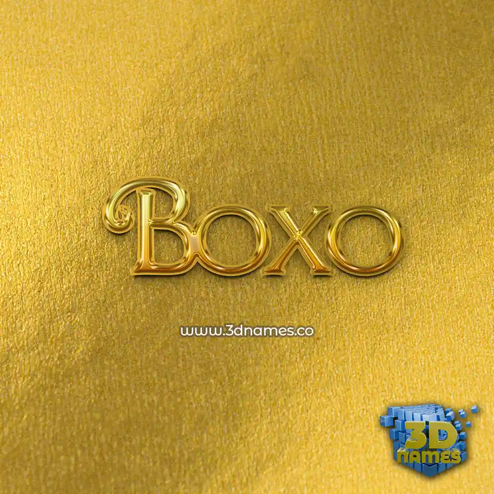 boxo in All Gold style - 3D name wallpaper