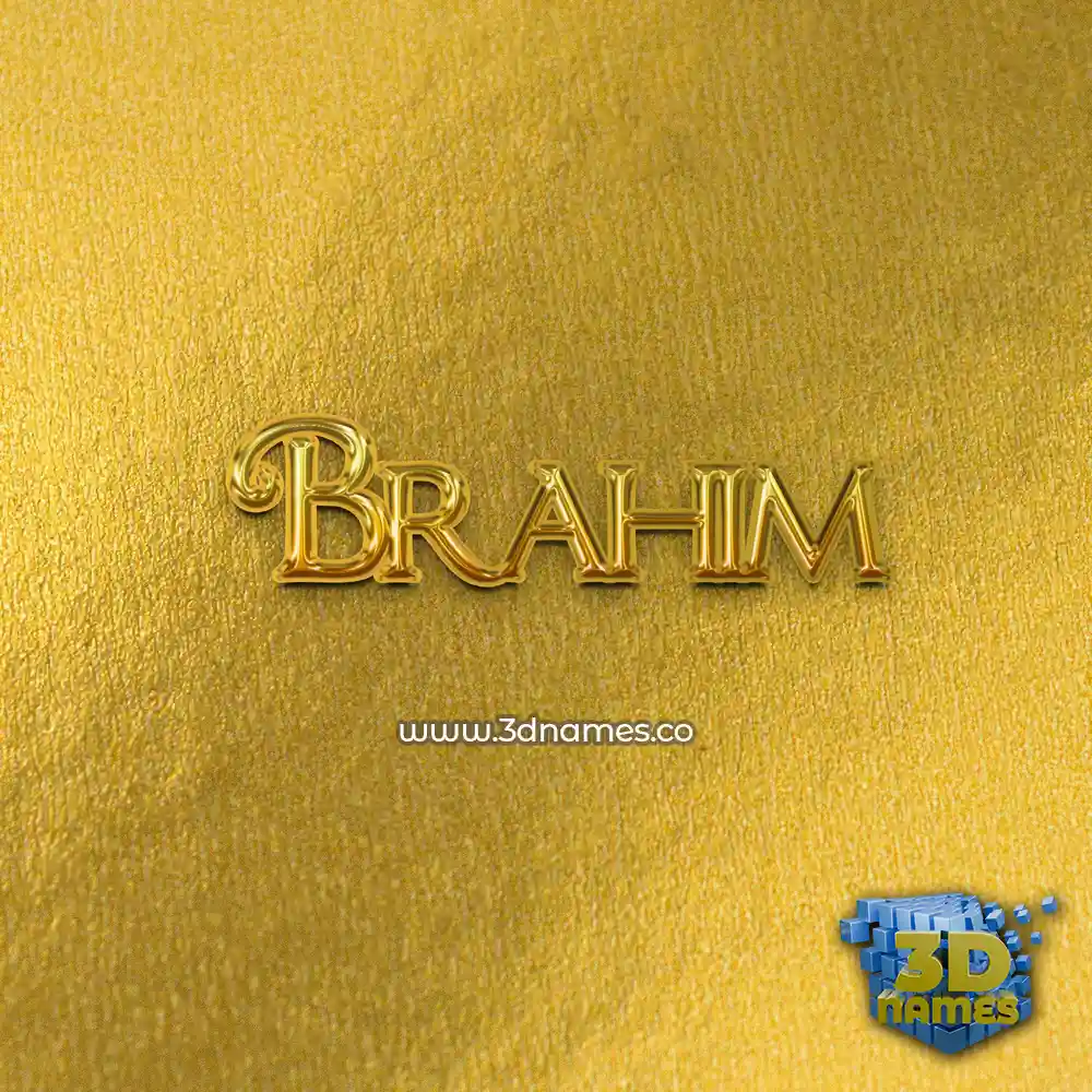 brahim in All Gold style - 3D name wallpaper