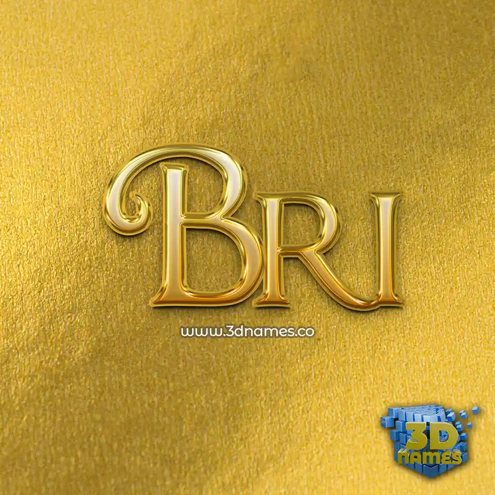 bri in All Gold style - 3D name wallpaper