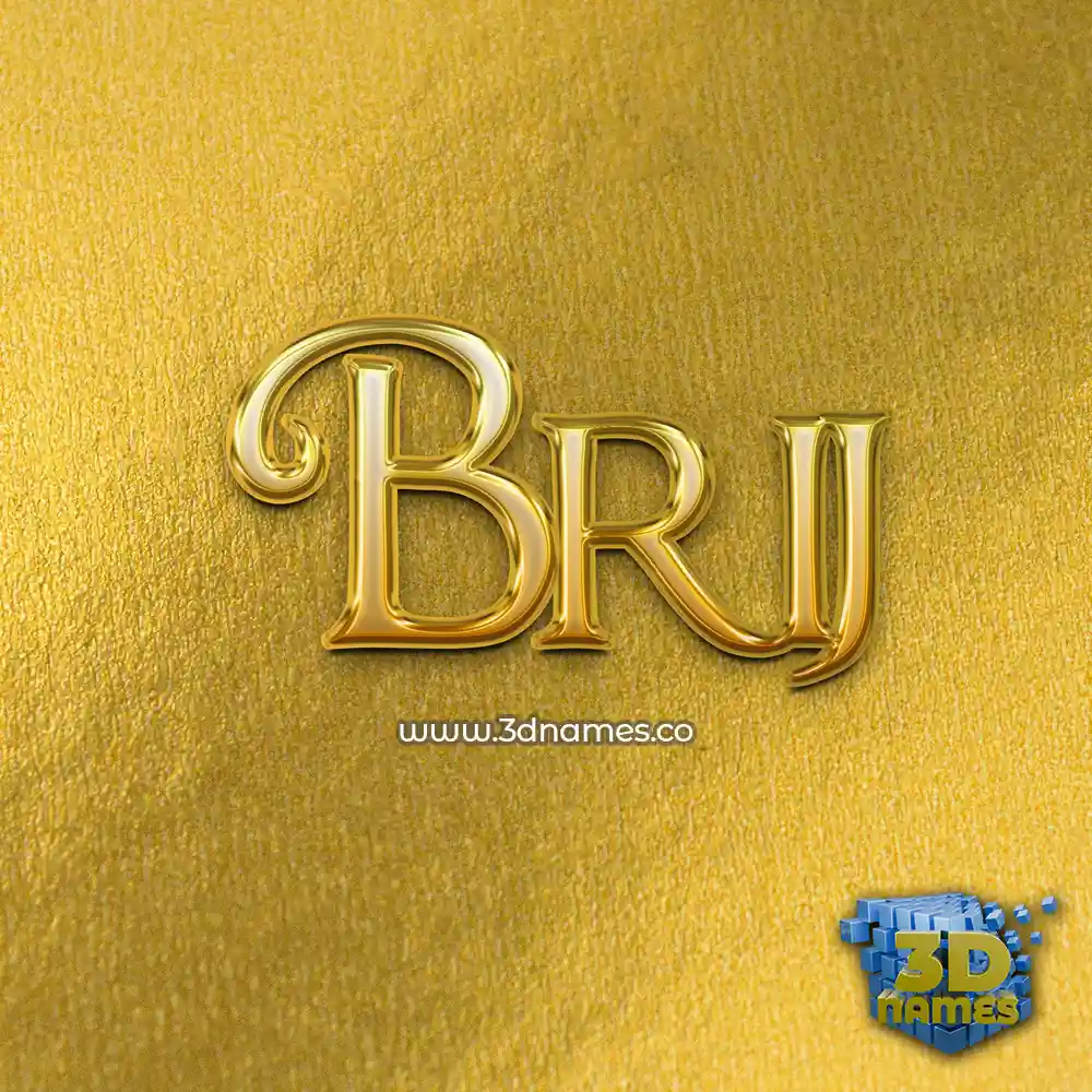 brij in All Gold style - 3D name wallpaper