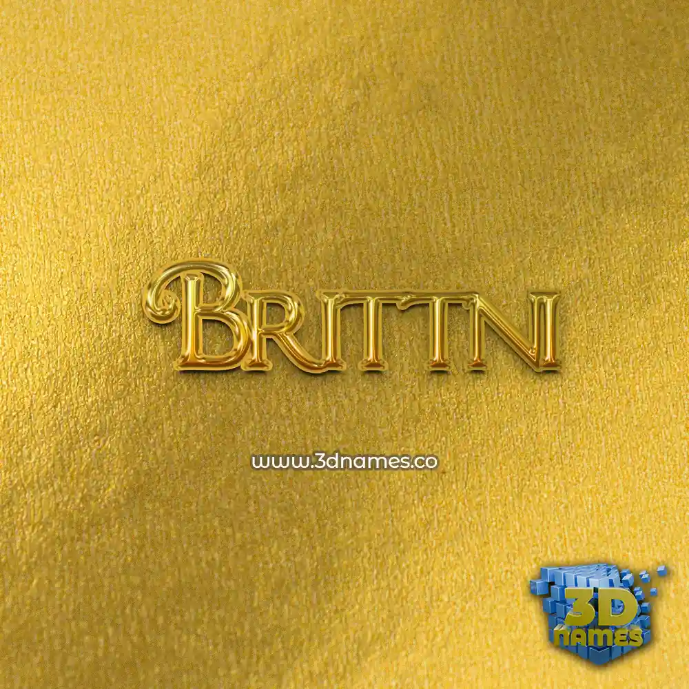 brittni in All Gold style - 3D name wallpaper