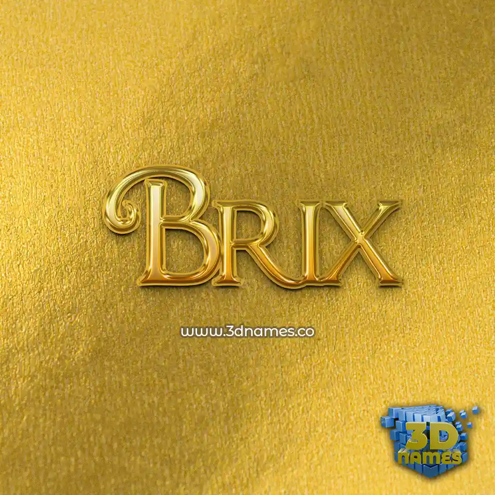brix in All Gold style - 3D name wallpaper