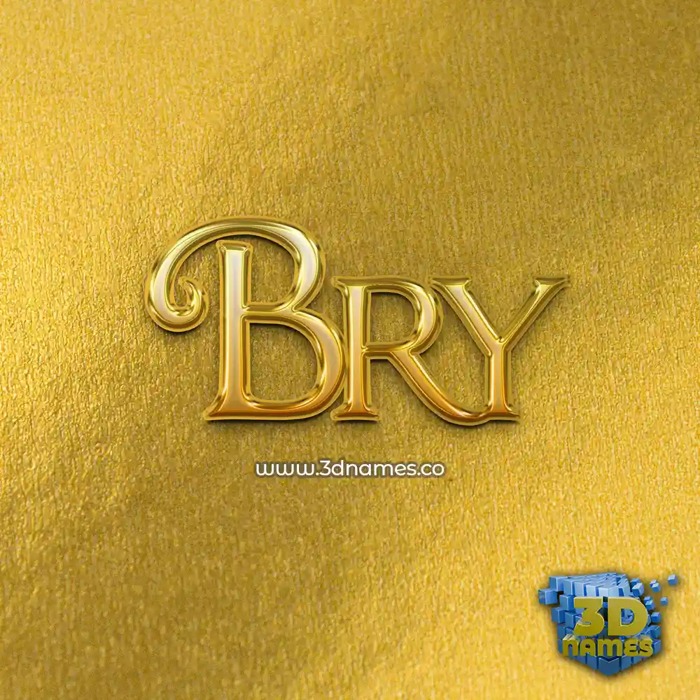 bry in All Gold style - 3D name wallpaper