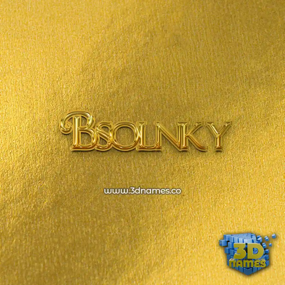 bsolnky in All Gold style - 3D name wallpaper