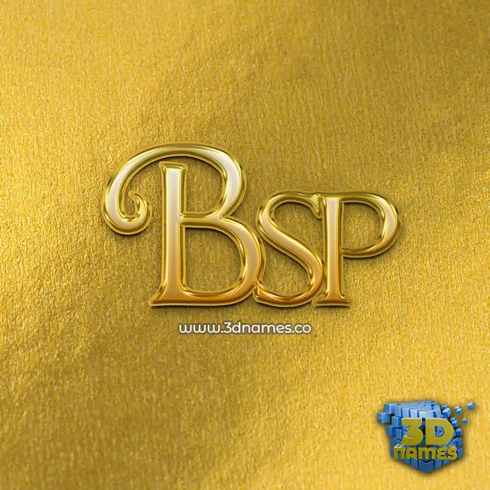 bsp in All Gold style - 3D name wallpaper