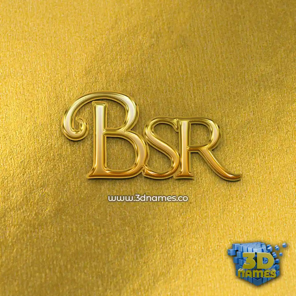bsr in All Gold style - 3D name wallpaper