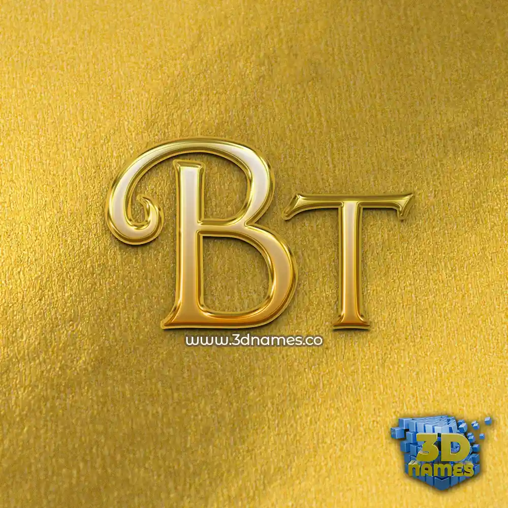 bt in All Gold style - 3D name wallpaper