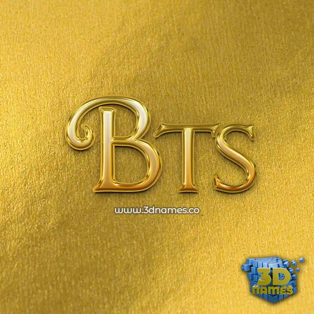 bts in All Gold style - 3D name wallpaper
