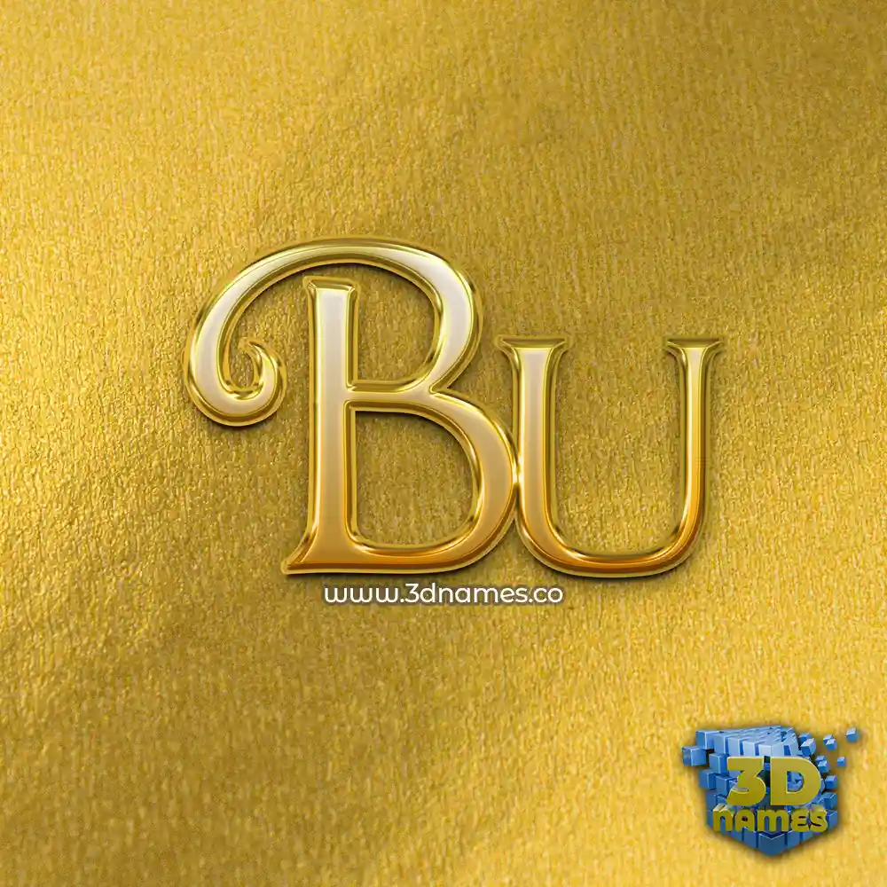 bu in All Gold style - 3D name wallpaper