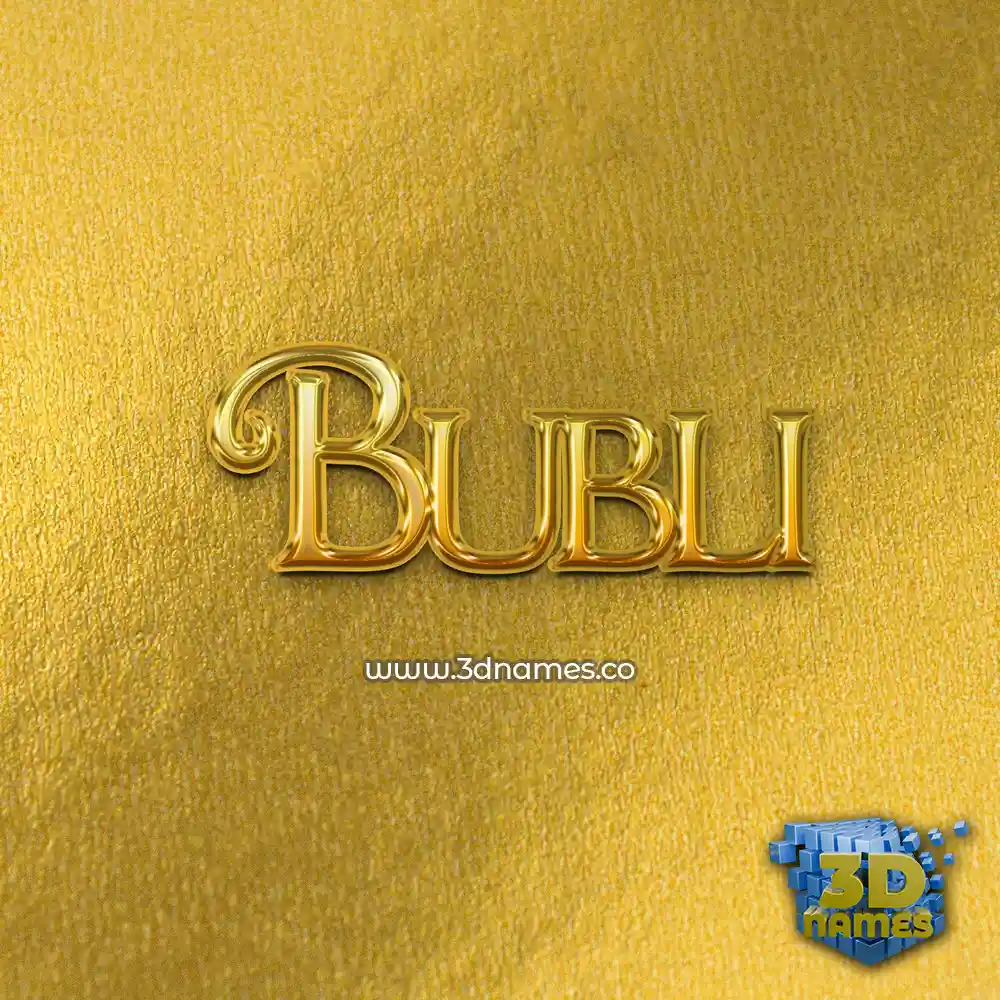 bubli in All Gold style - 3D name wallpaper