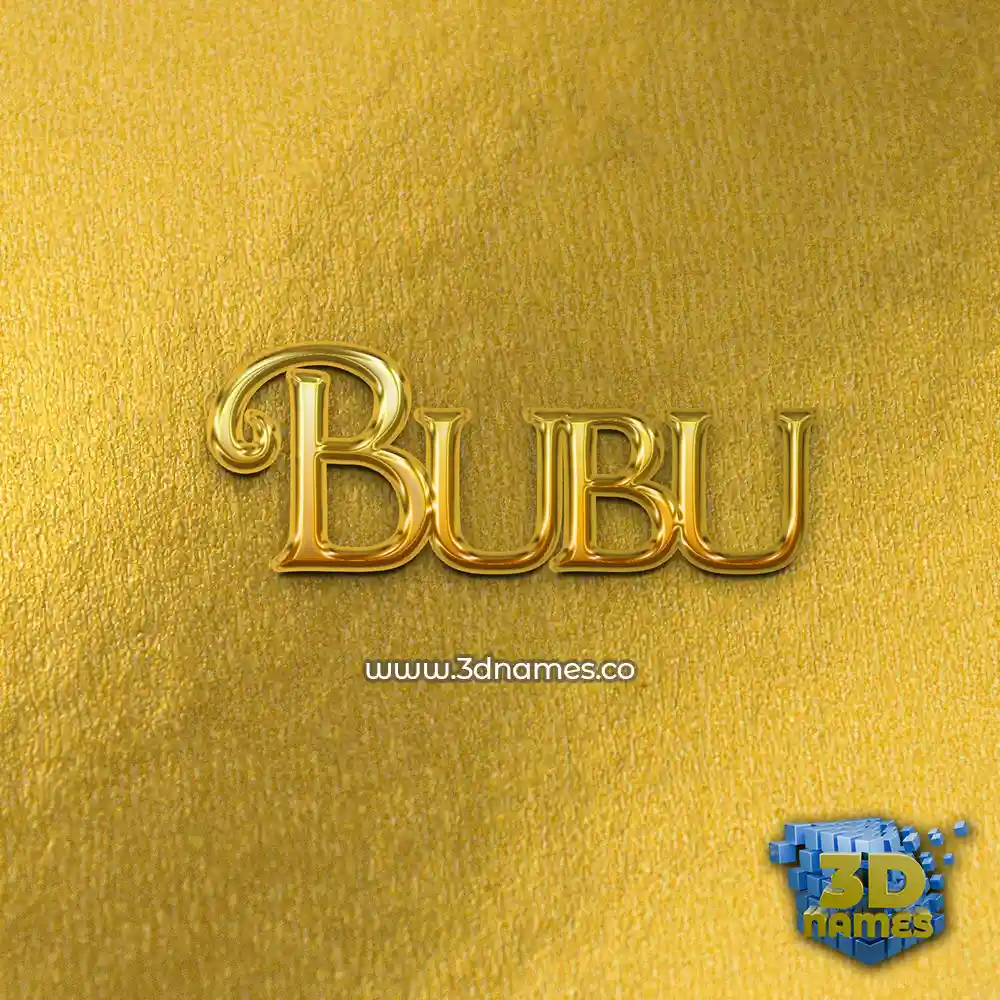bubu in All Gold style - 3D name wallpaper