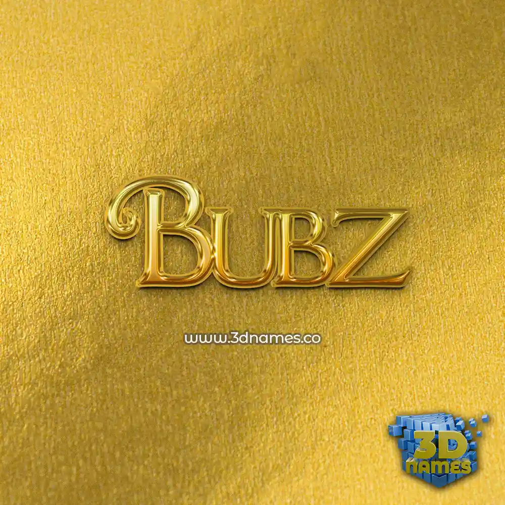 bubz in All Gold style - 3D name wallpaper
