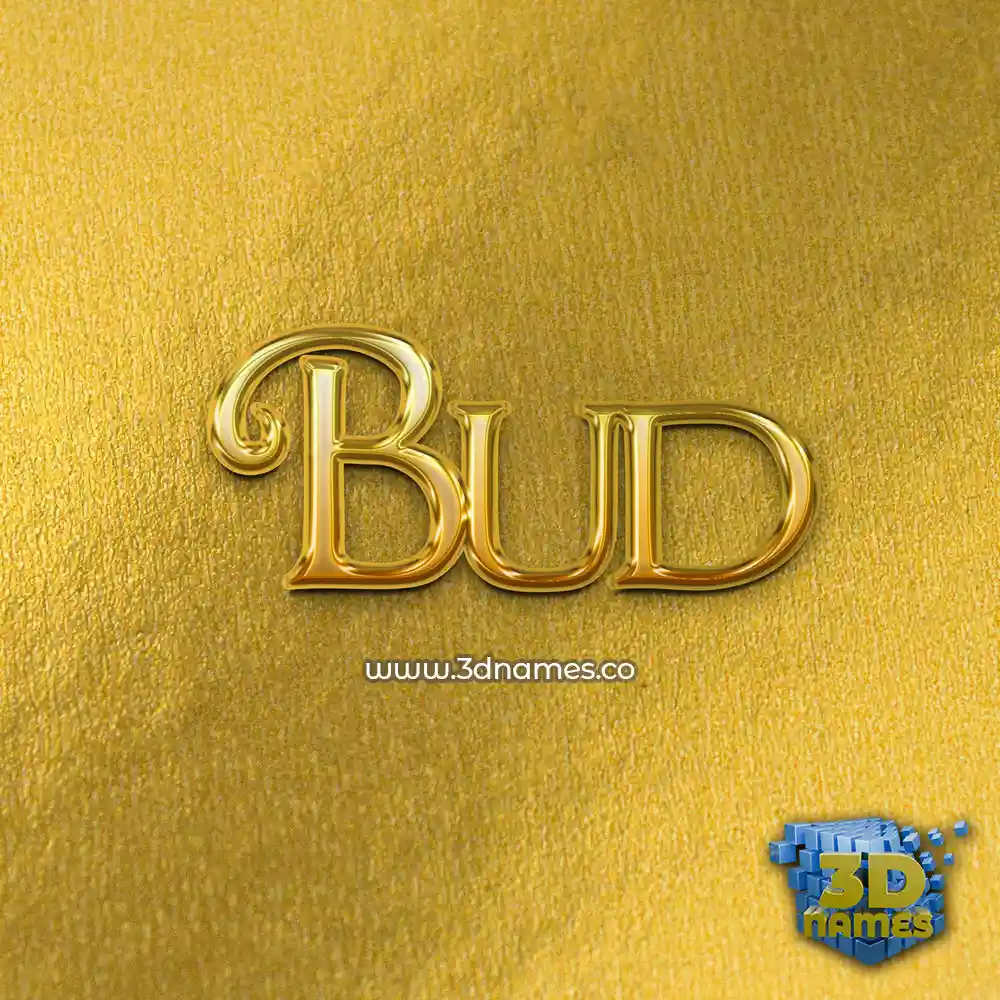 bud in All Gold style - 3D name wallpaper