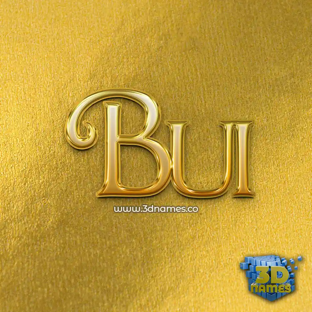 bui in All Gold style - 3D name wallpaper