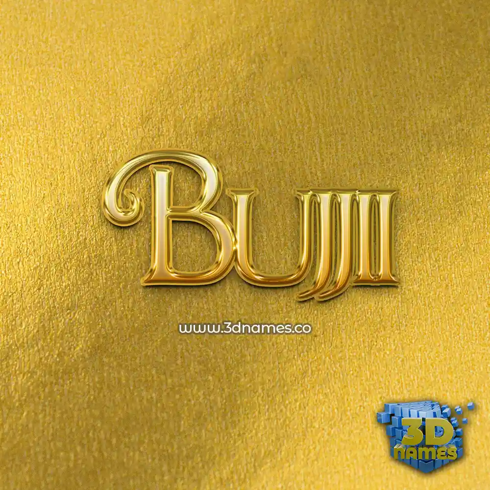 bujjii in All Gold style - 3D name wallpaper