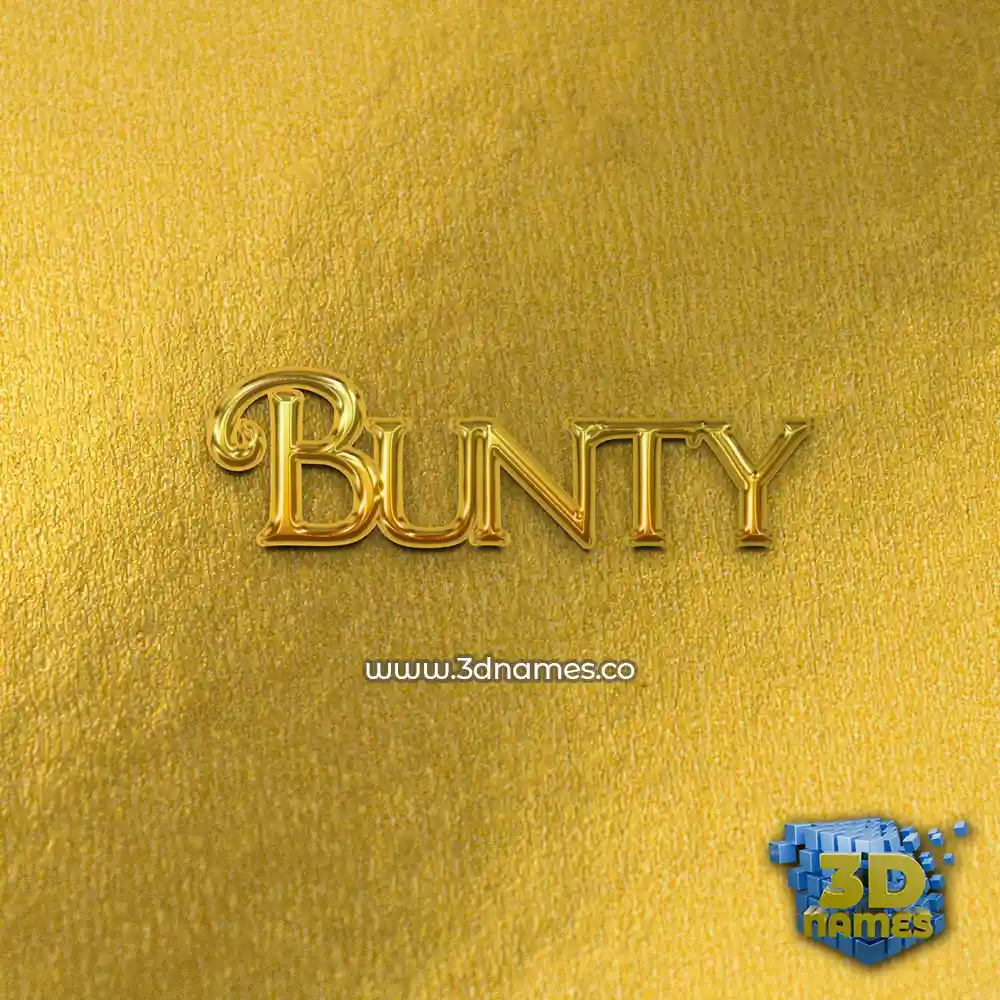 bunty in All Gold style - 3D name wallpaper