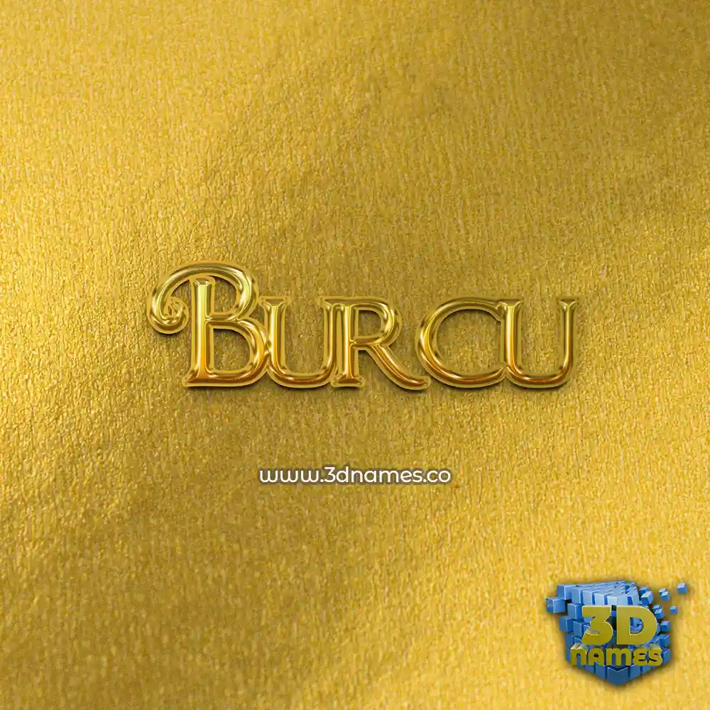 burcu in All Gold style - 3D name wallpaper
