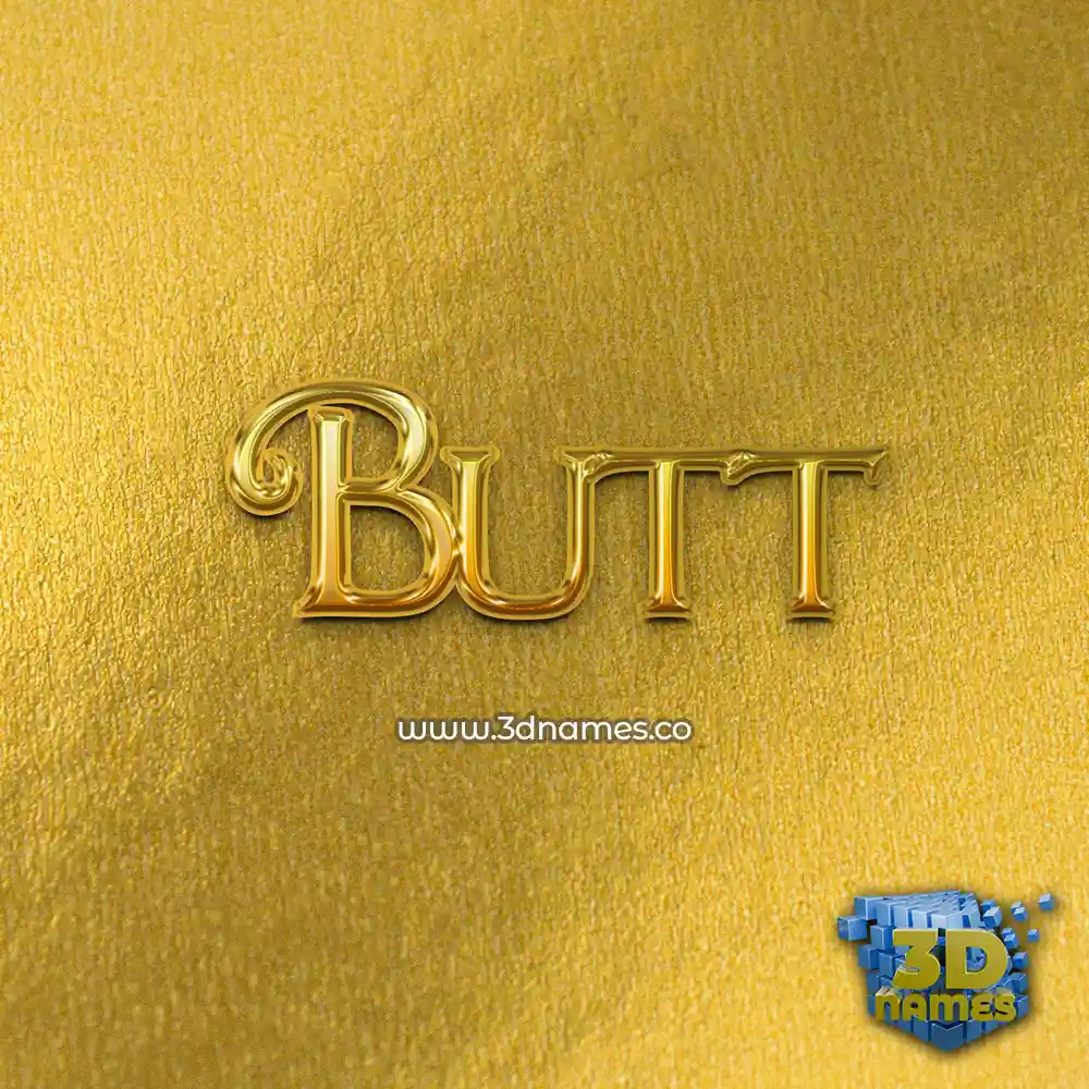 butt in All Gold style - 3D name wallpaper
