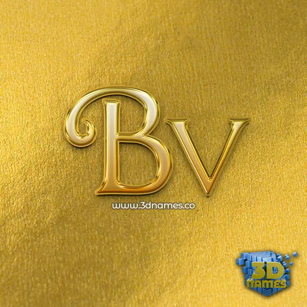bv in All Gold style - 3D name wallpaper