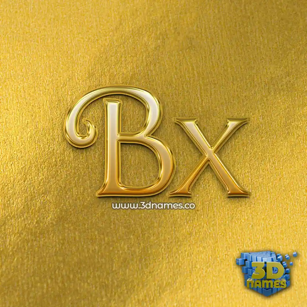bx in All Gold style - 3D name wallpaper