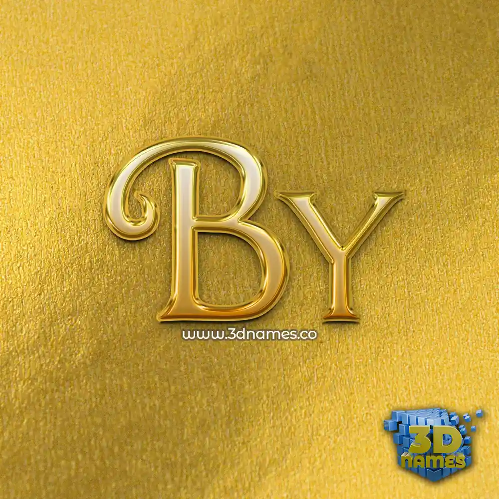 by in All Gold style - 3D name wallpaper