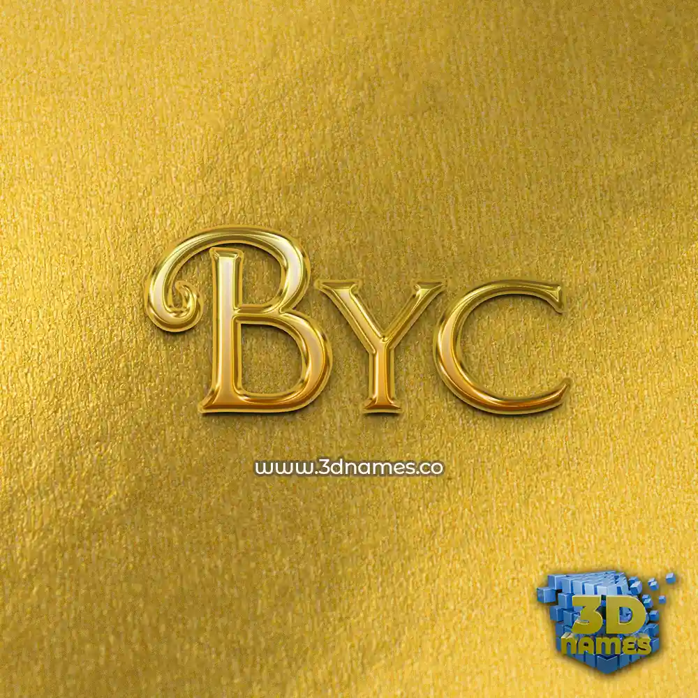 byc in All Gold style - 3D name wallpaper