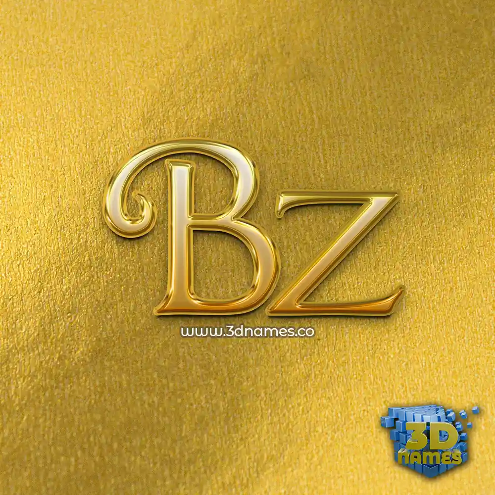 bz in All Gold style - 3D name wallpaper