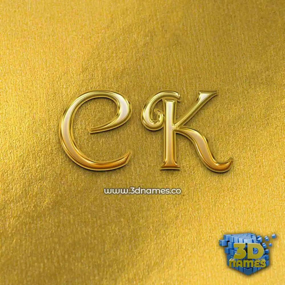 c k in All Gold style - 3D name wallpaper