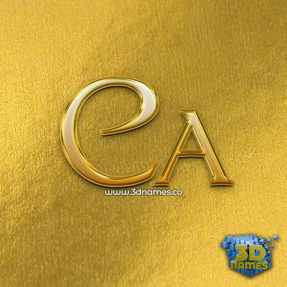 ca in All Gold style - 3D name wallpaper