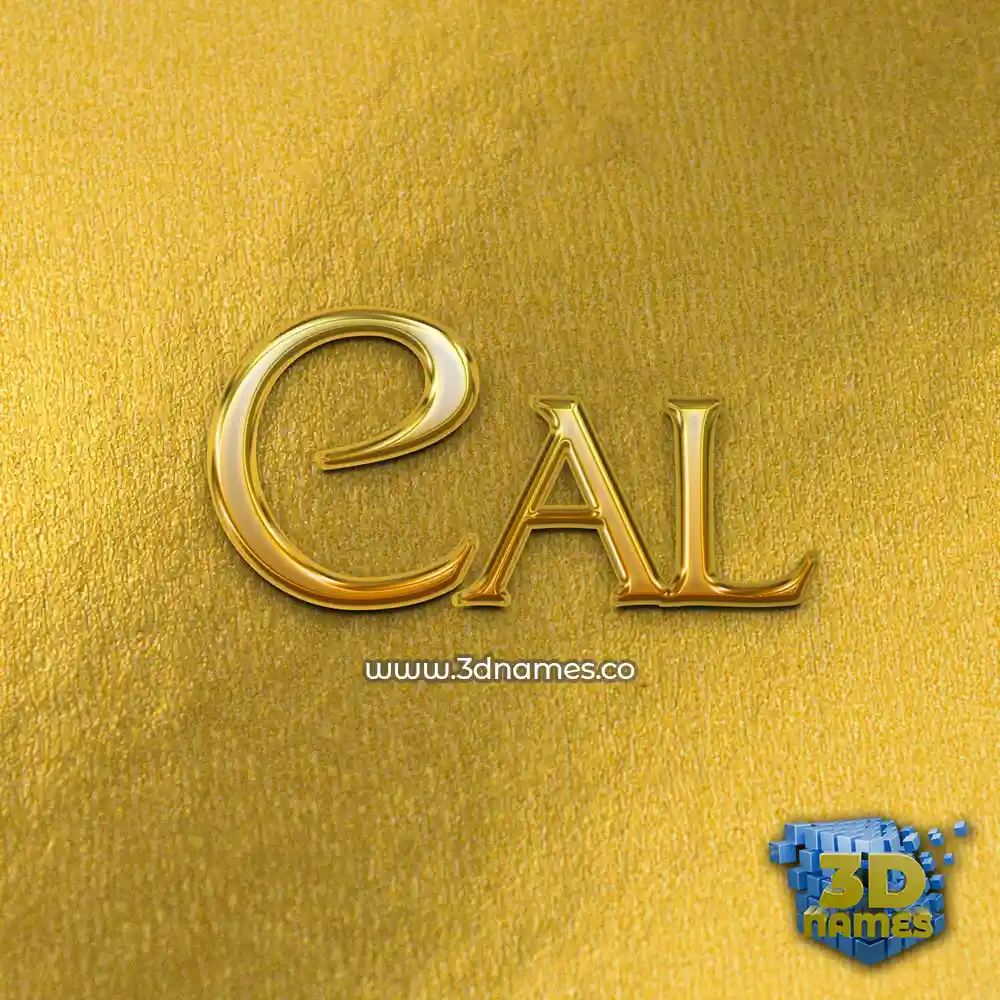 cal in All Gold style - 3D name wallpaper