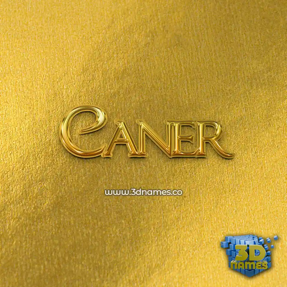 caner in All Gold style - 3D name wallpaper