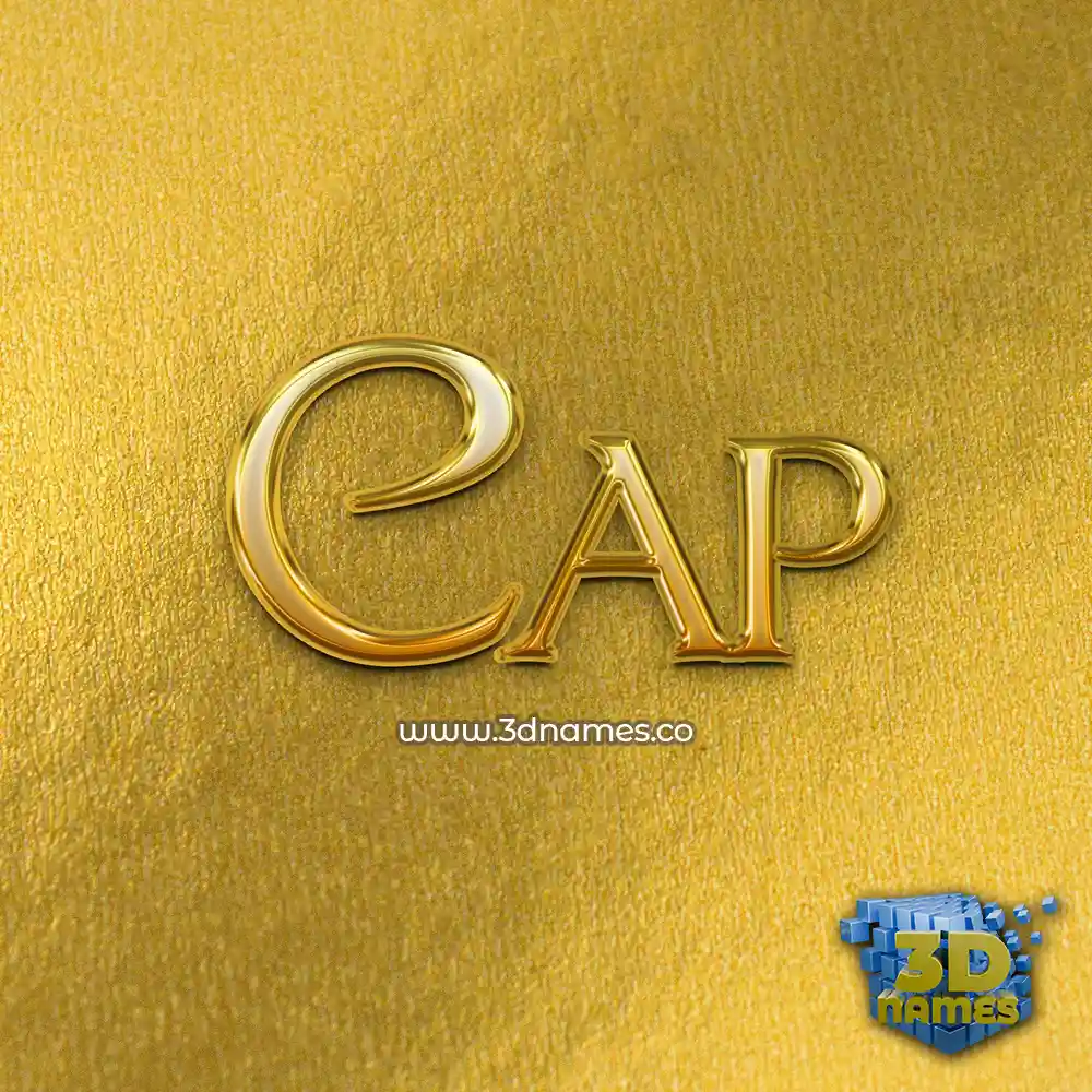 cap in All Gold style - 3D name wallpaper