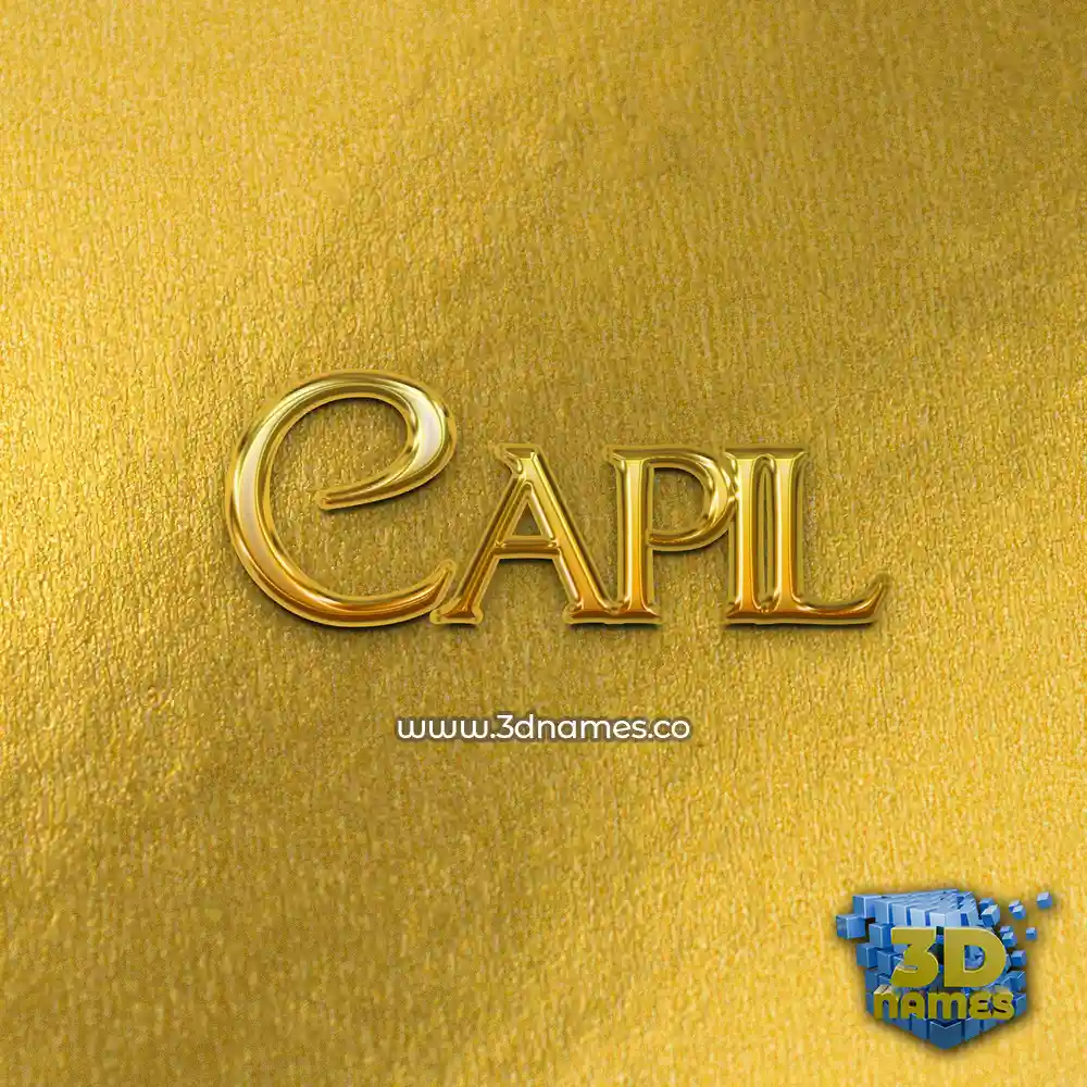 capil in All Gold style - 3D name wallpaper