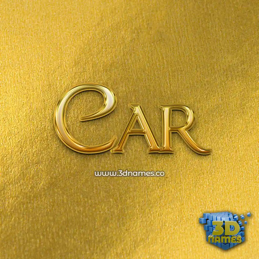 car in All Gold style - 3D name wallpaper