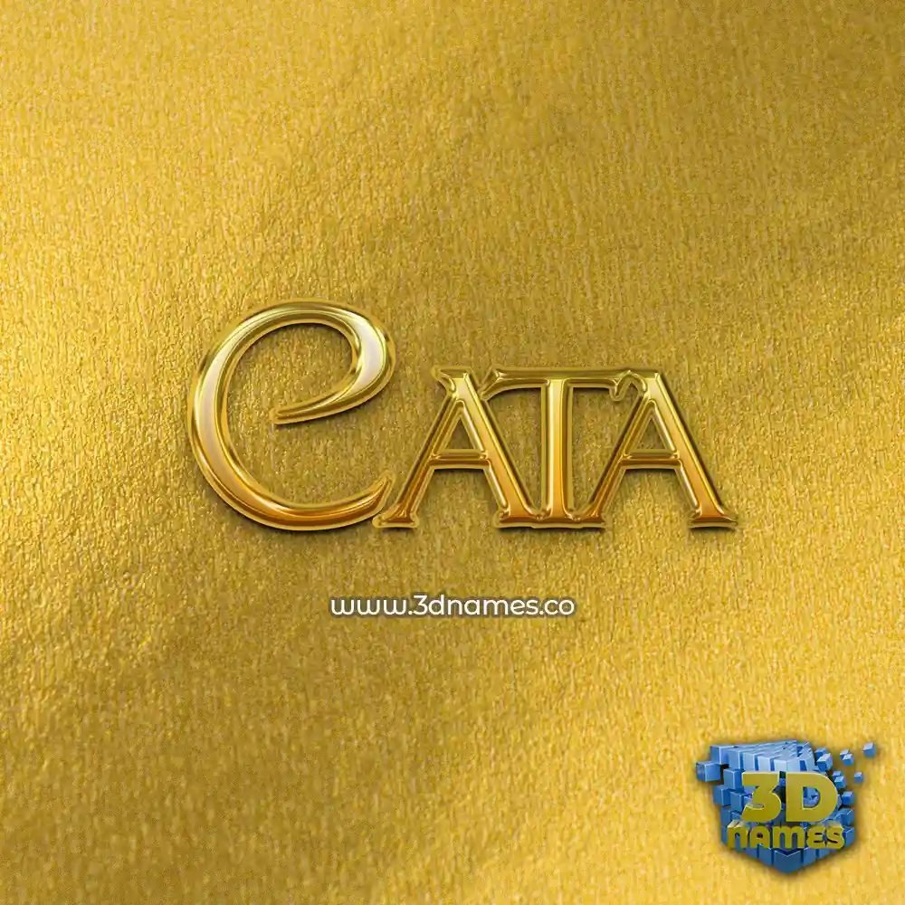 cata in All Gold style - 3D name wallpaper
